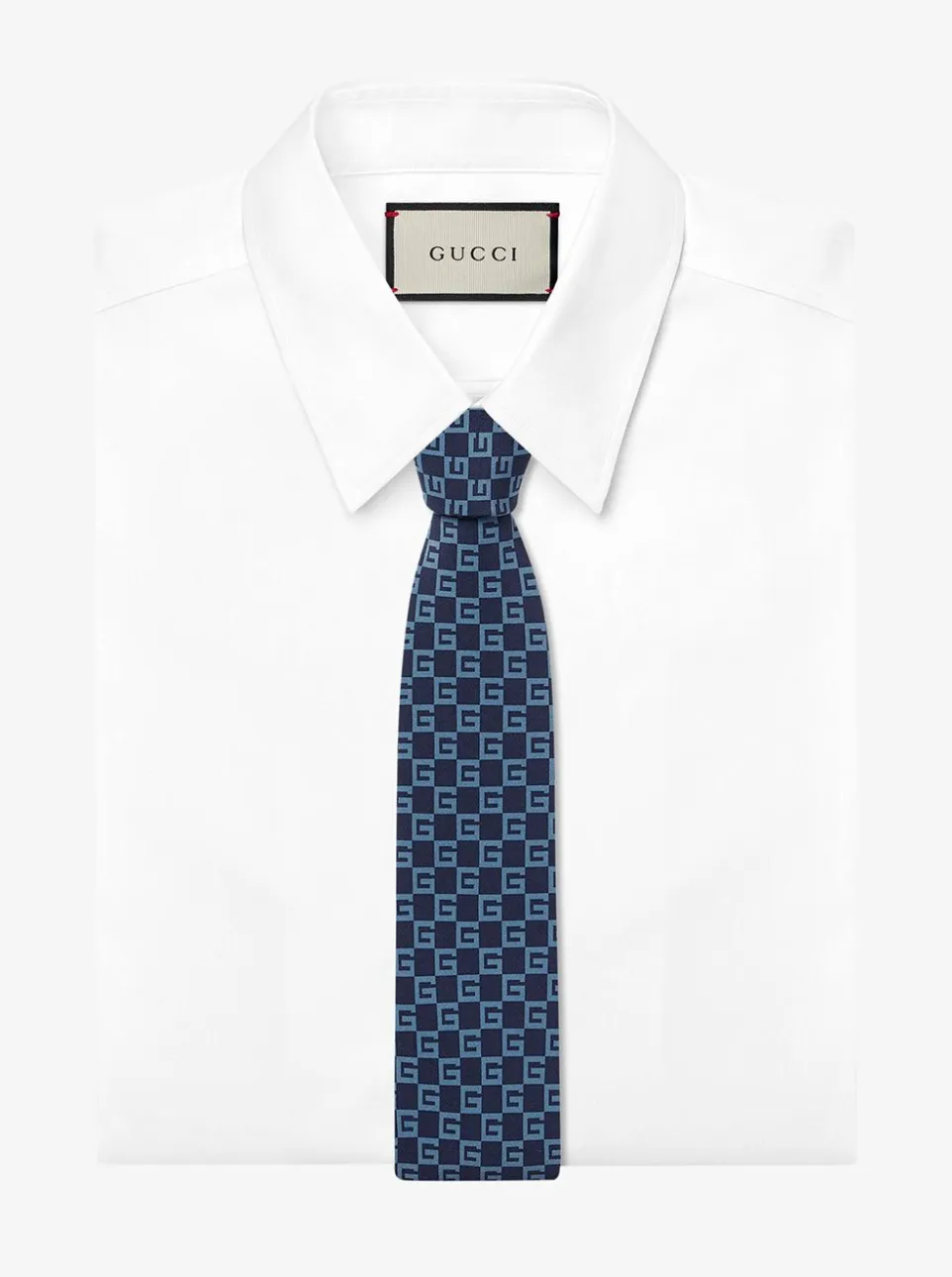 Gucci G Square Silk Tie in Sapphire Blue
