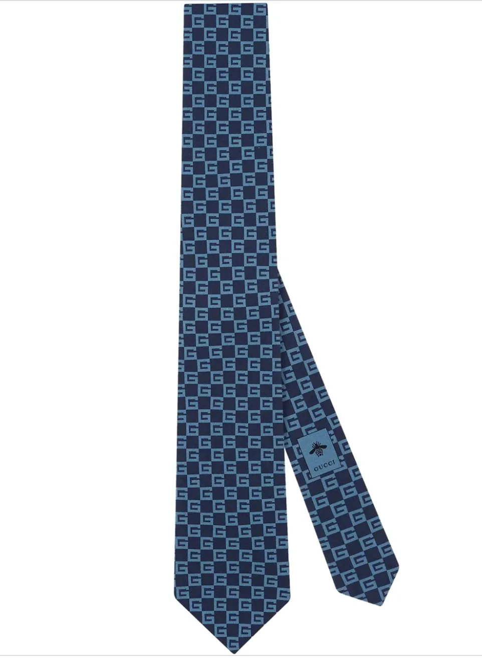 Gucci G Square Silk Tie in Sapphire Blue