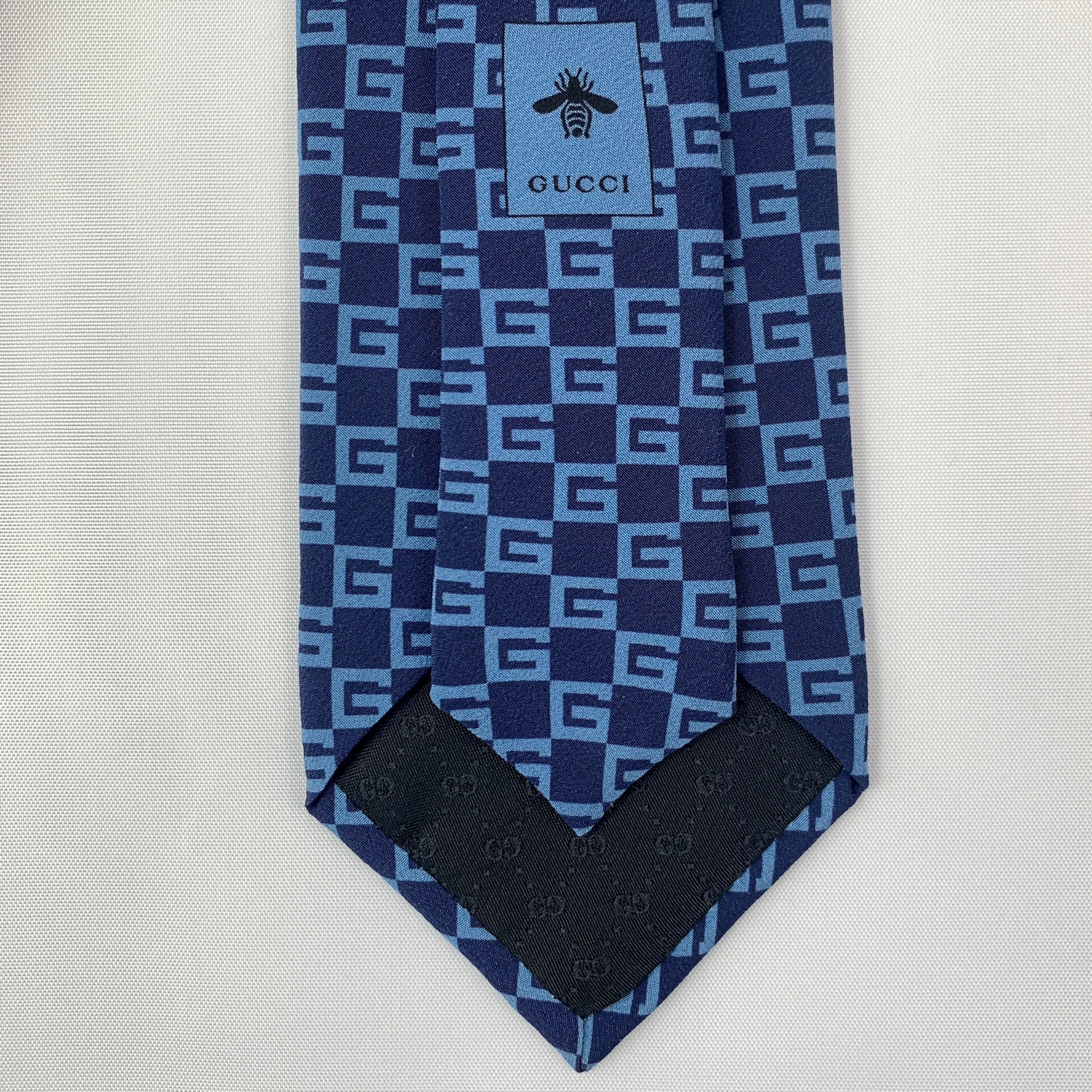 Gucci G Square Silk Tie in Sapphire Blue