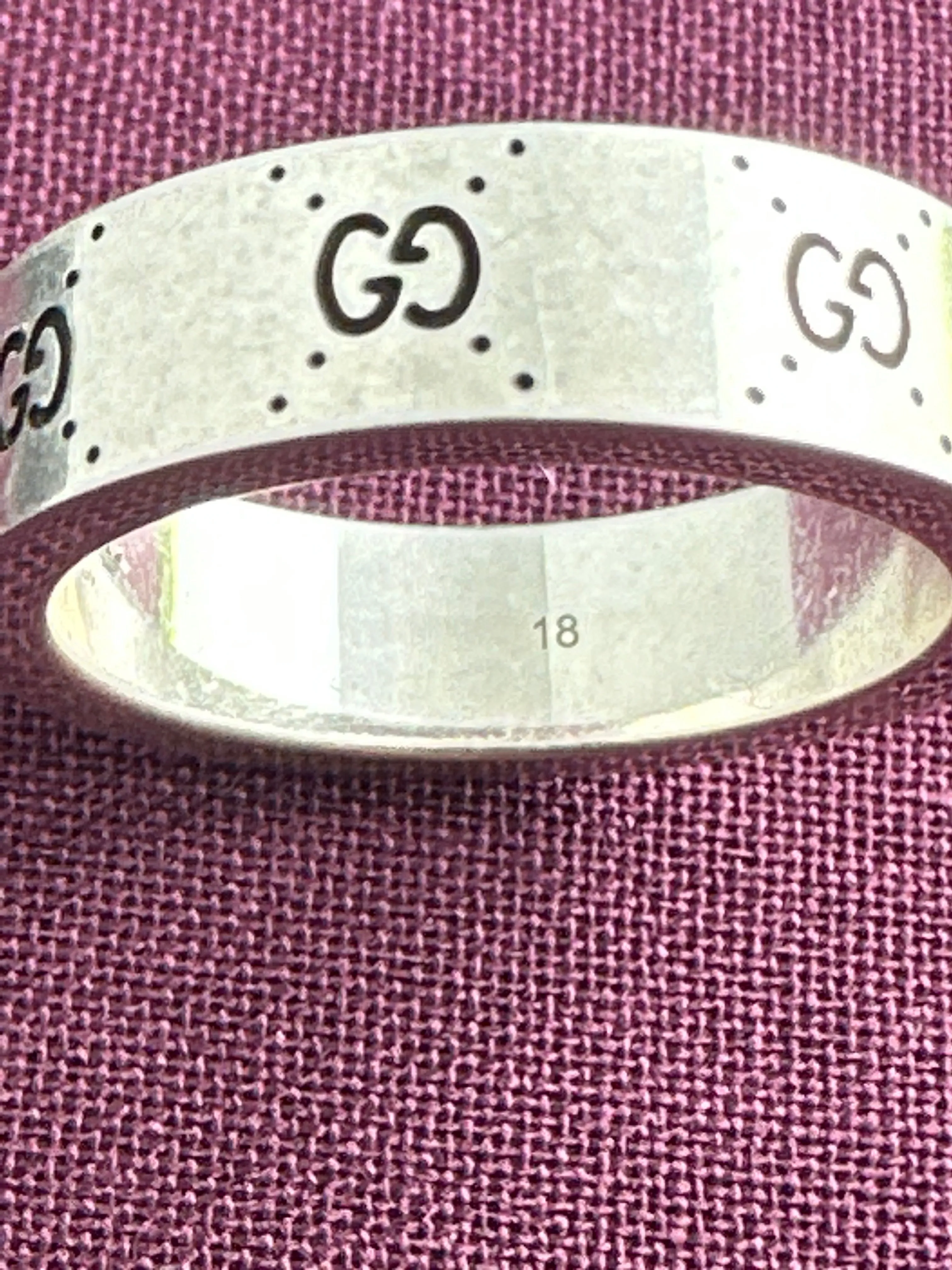 Gucci x Adidas Engraved Silver Ring