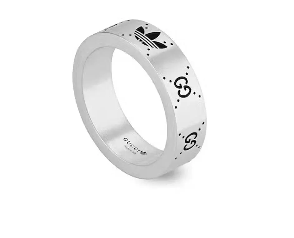 Gucci x Adidas Engraved Silver Ring