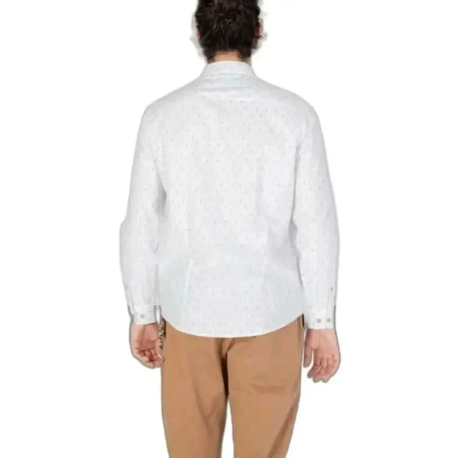 Hamaki-ho Men's White Geometric Shirt