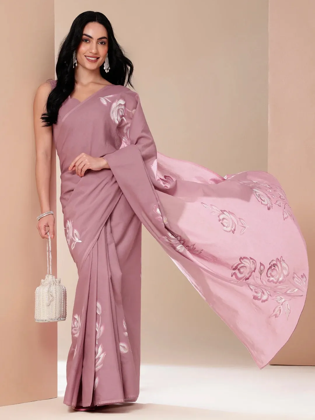 Hand painted Cotton Saree