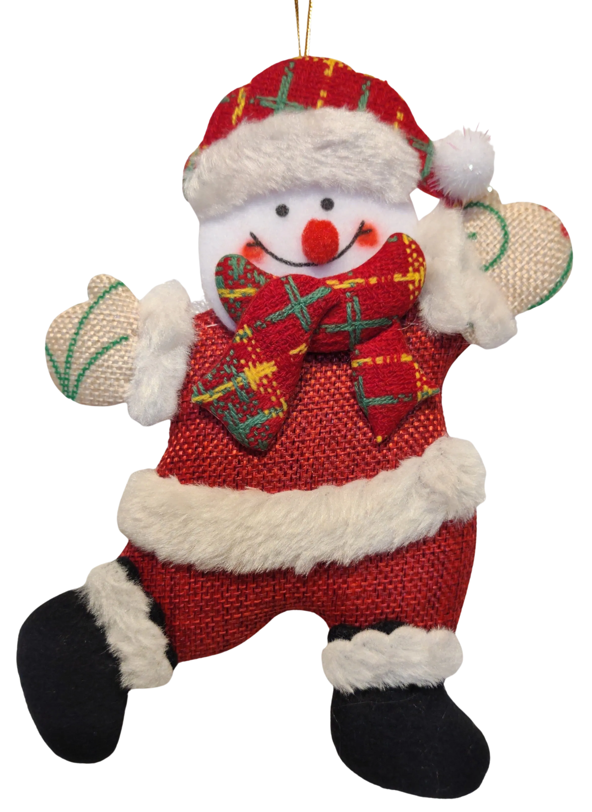 Handmade Burlap Christmas Ornaments with Santa, Snowman, Bear & Reindeer