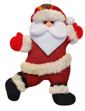 Handmade Burlap Christmas Ornaments with Santa, Snowman, Bear & Reindeer