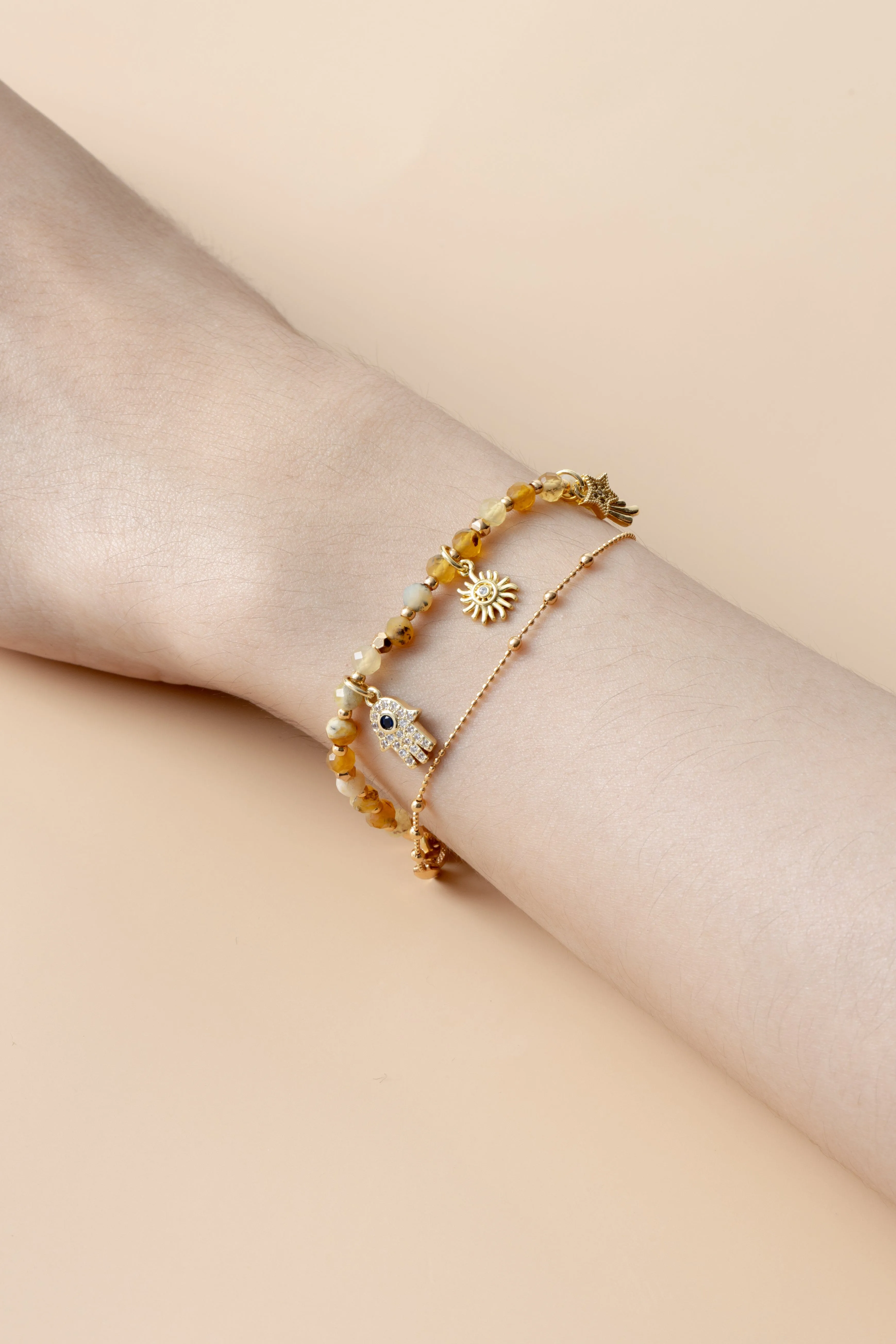 Honey Jade Lucky Charm Bracelet