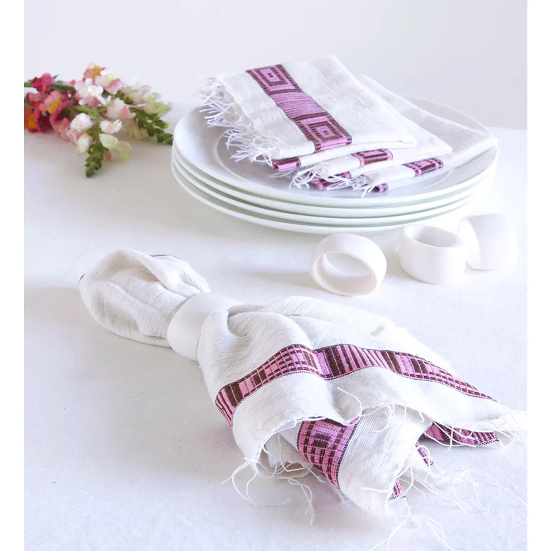 Hora Cotton Napkin with Fringe