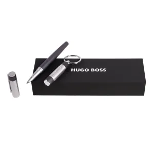HUGO BOSS HPKR306D-Set Gear Ribs Gun (rollerball pen & key ring)