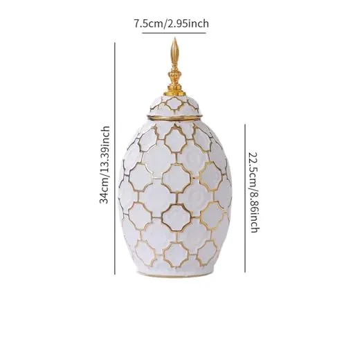 ILSMYSUTRA® Ceramic Flower Vase Modern Porcelain Ginger Jar for Desk Living Room Bedroom M|Home D?©Cor|Vases