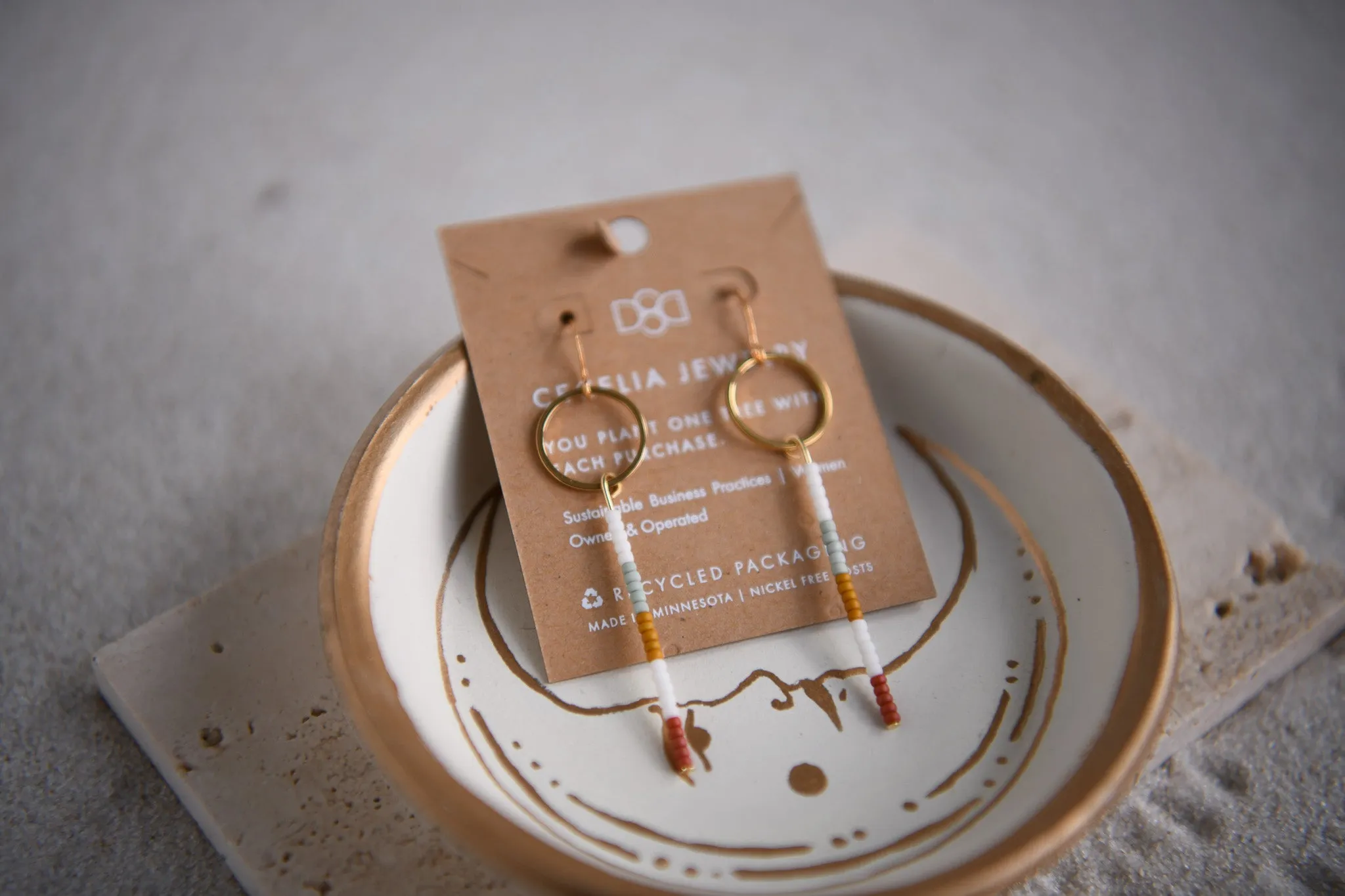 Iris Boho Beaded Hoop Earrings