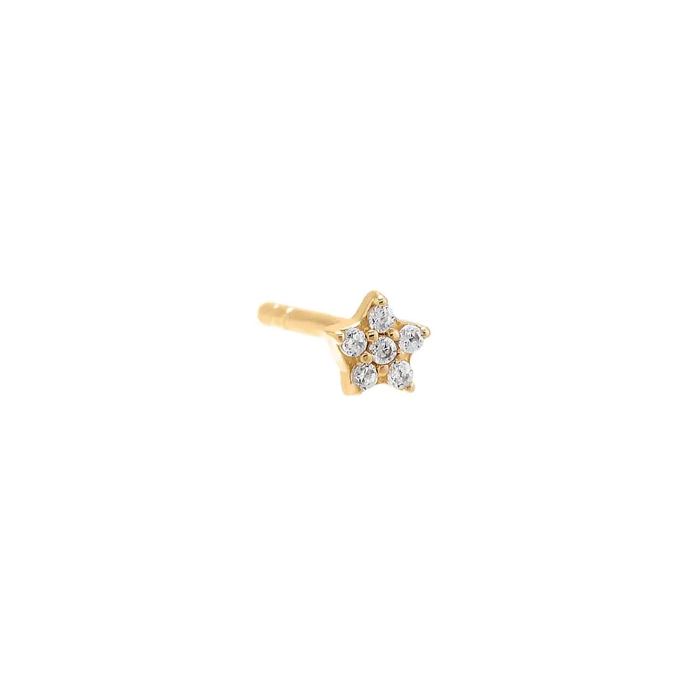Itty Bitty CZ Flower Stud Earring 14K