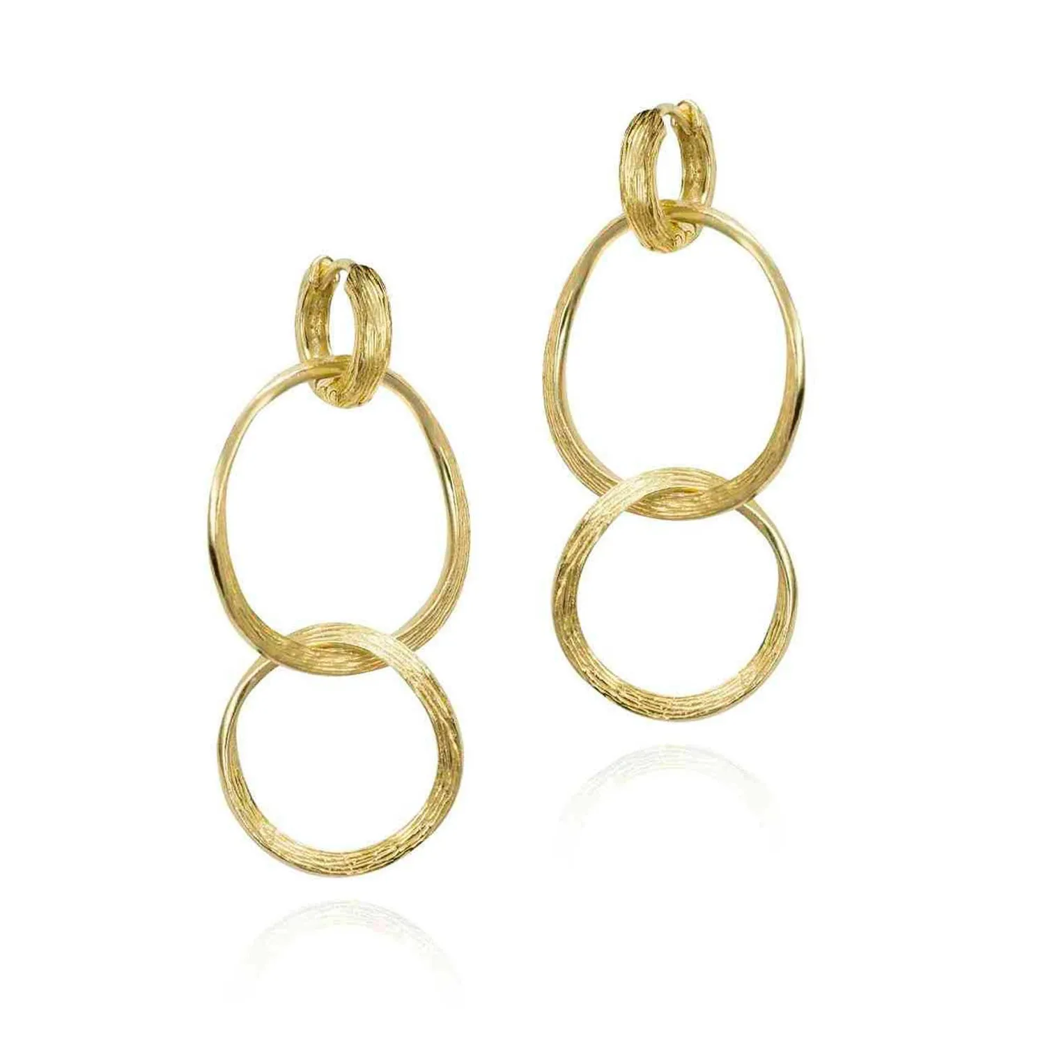 Jorge Revilla Sterling Silver 18k Yellow Gold Vermeil Florence Drop Earrings – PE129-71/O