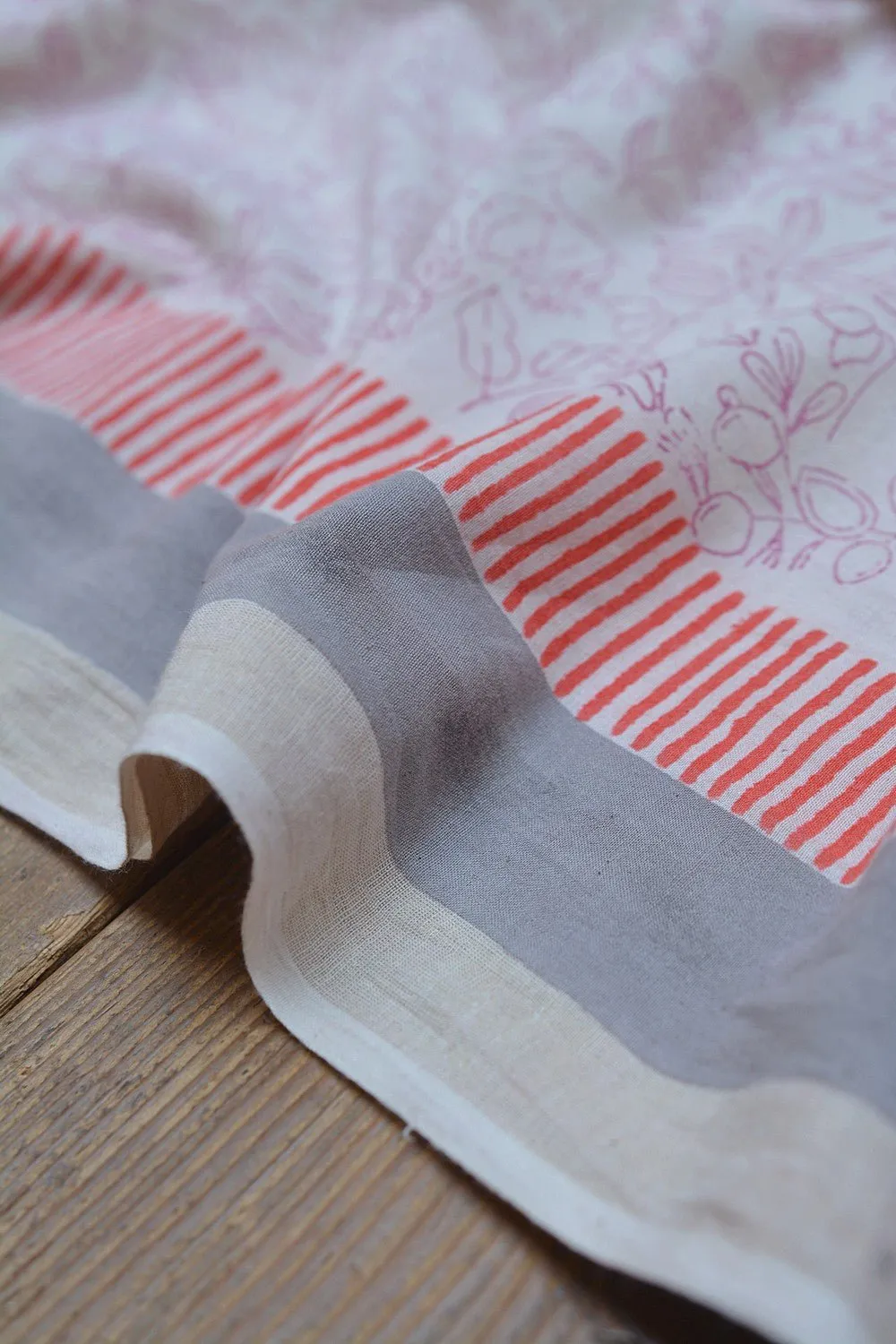 Khadi Saree - Printed Botanical