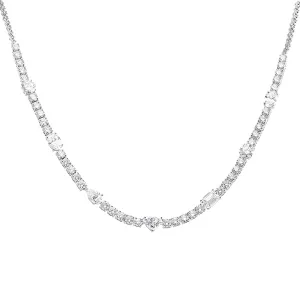 LAB GROWN Half-Way Multi-Shaped Tennis Necklace