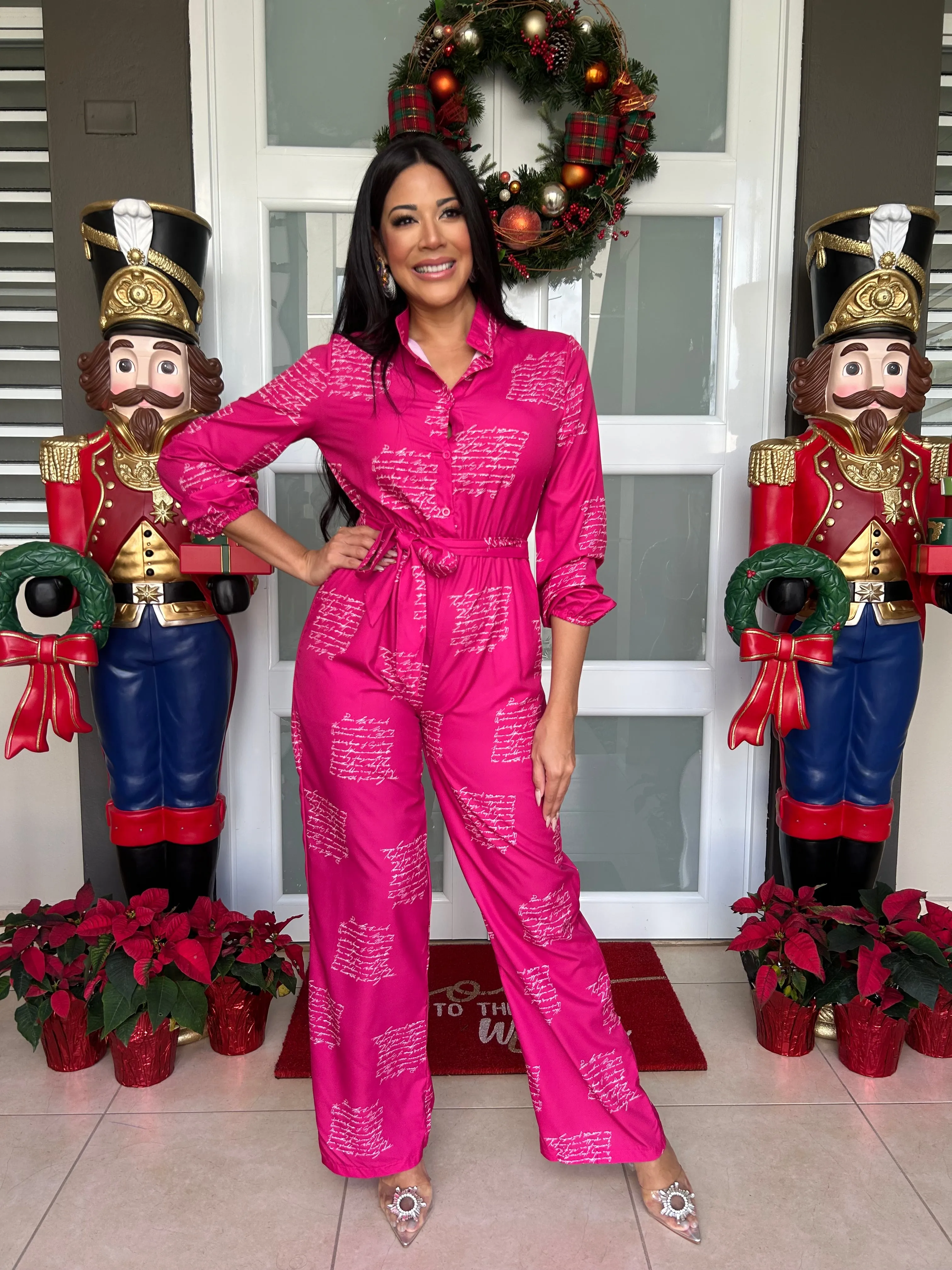 Lettering Print Jumpsuit