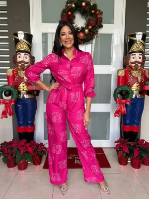 Lettering Print Jumpsuit