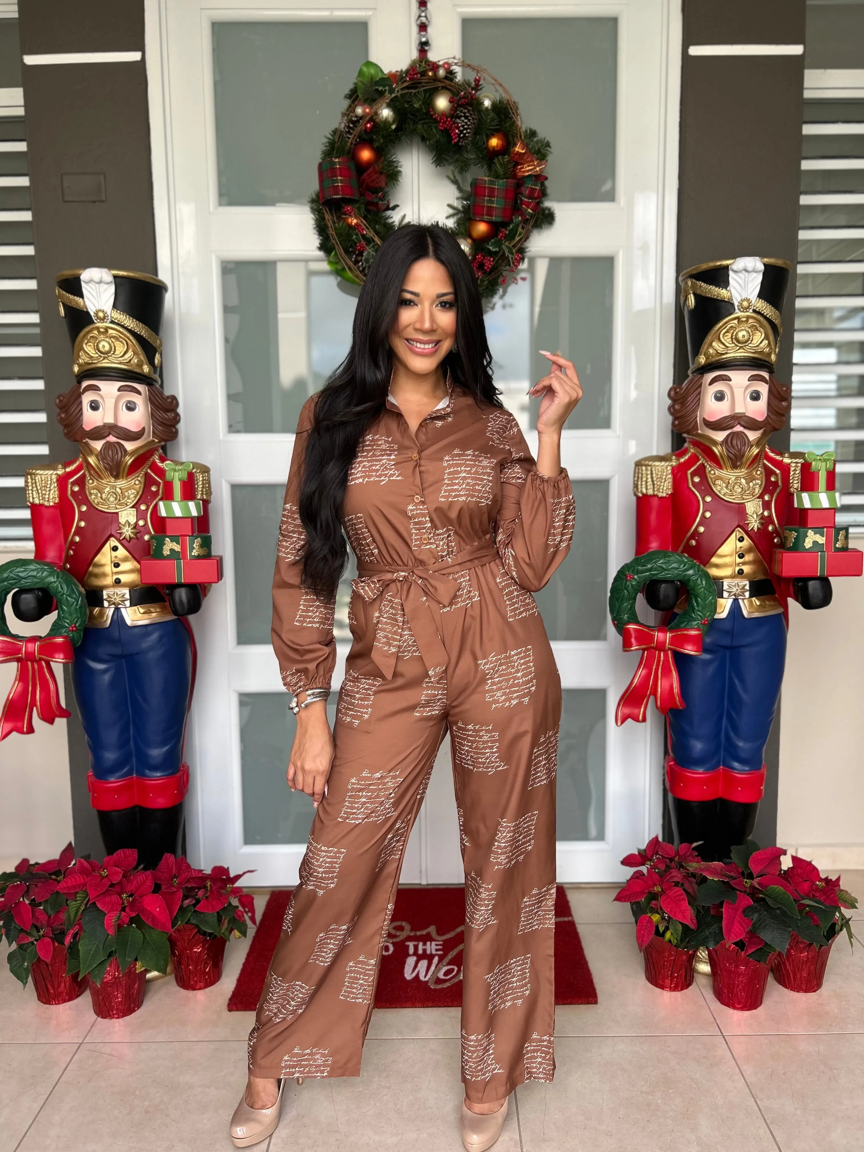 Lettering Print Jumpsuit