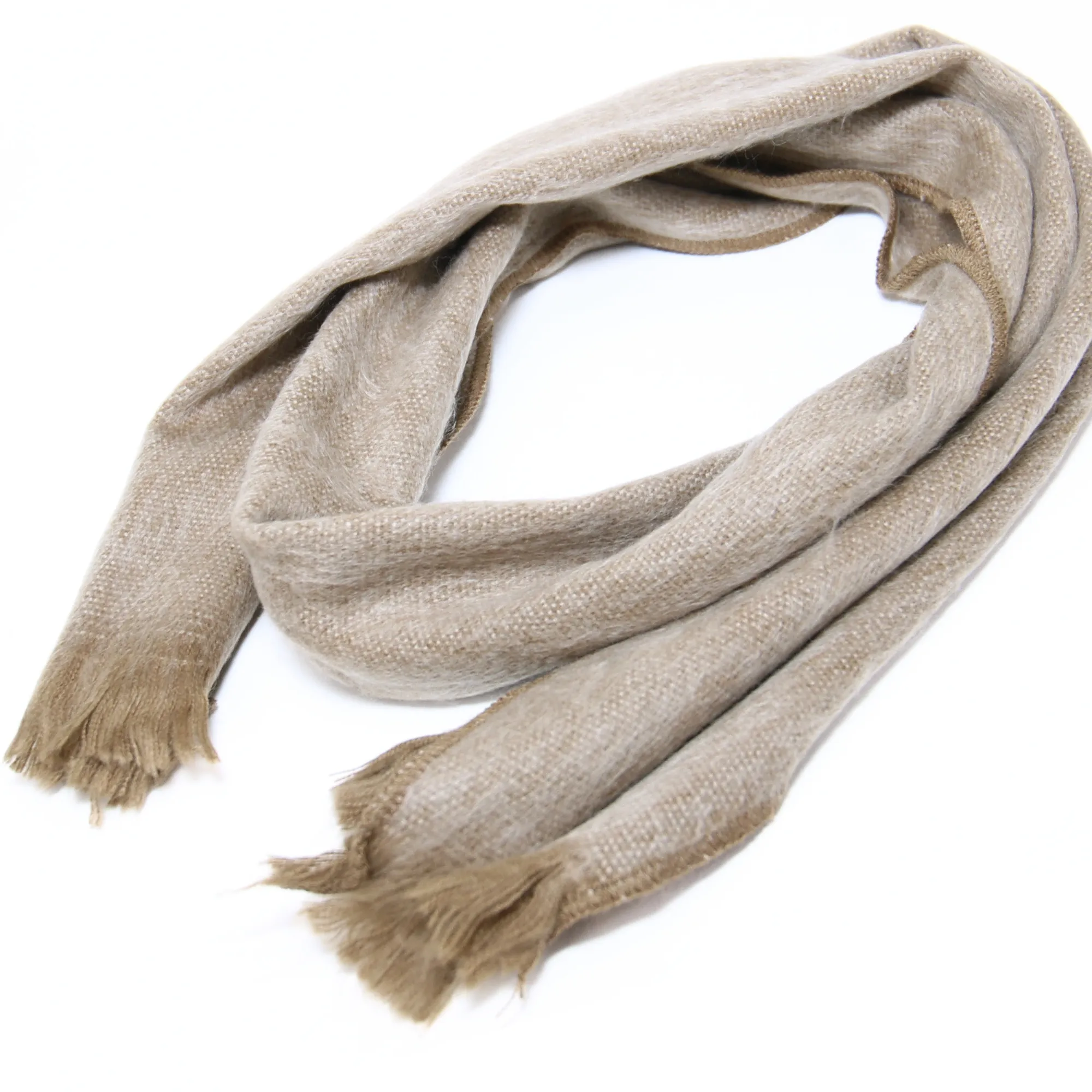 Light Brown Alpaca Traditional Scarf