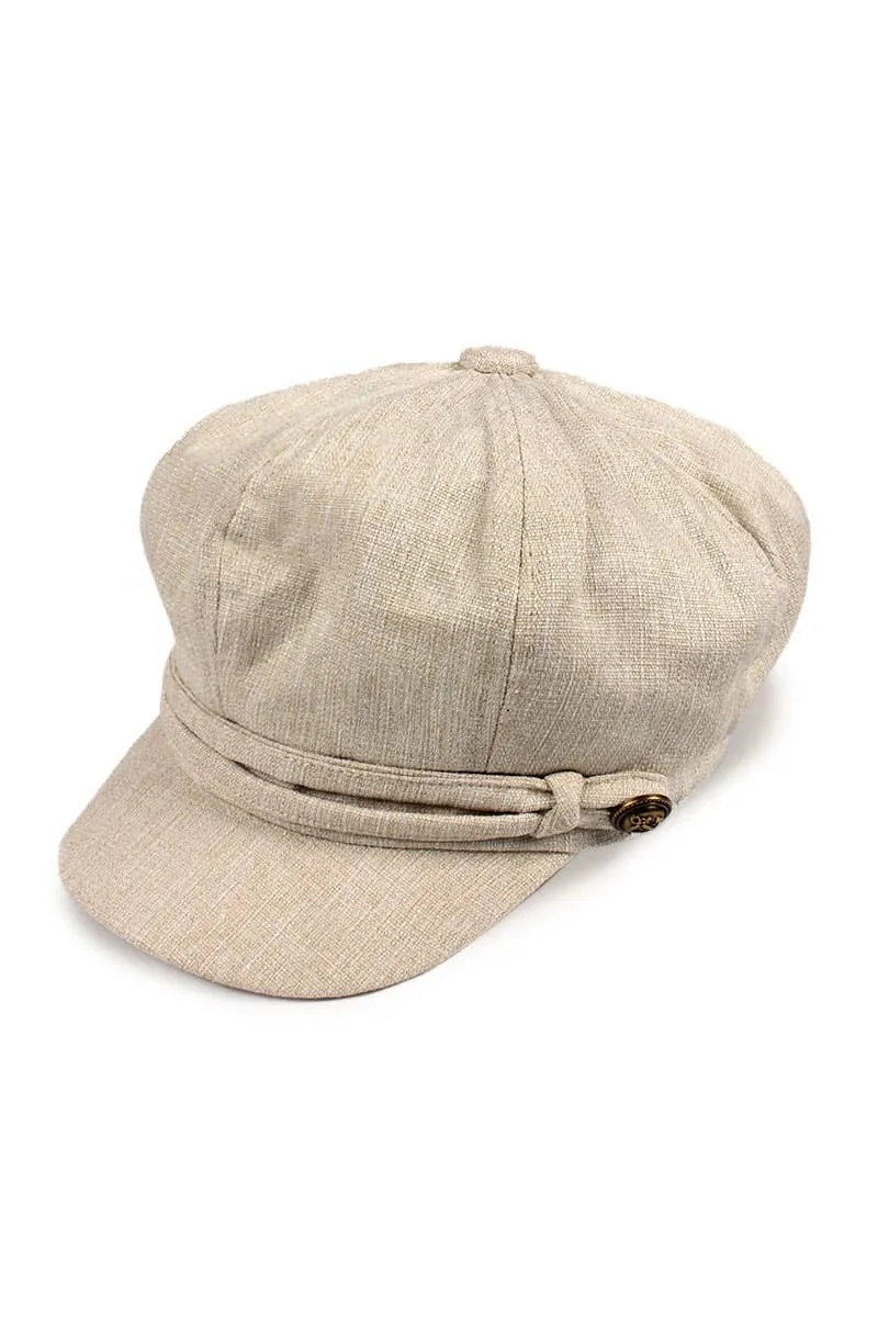Linen Cabbie Hats With self band