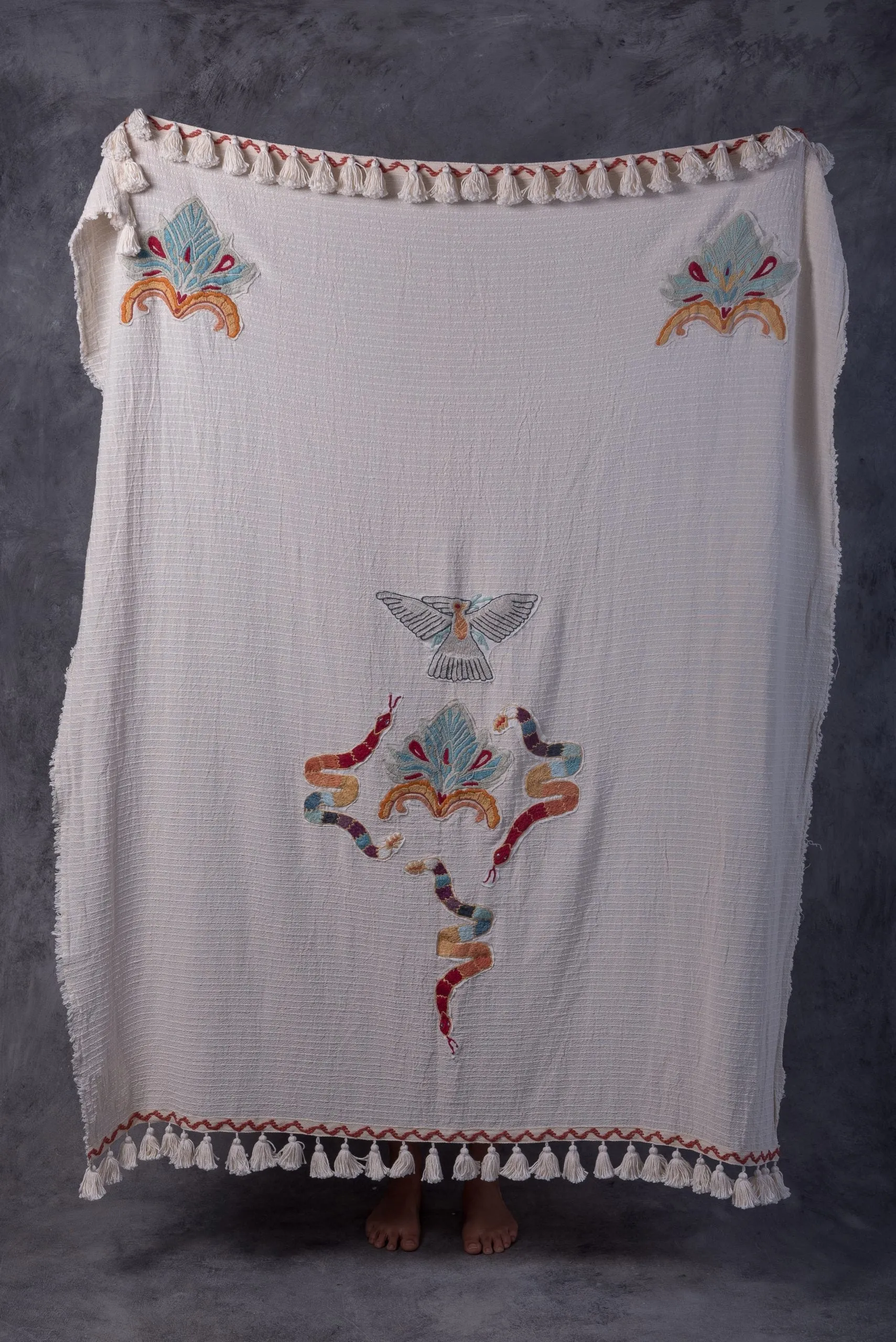 Manta Huichol Serpiente