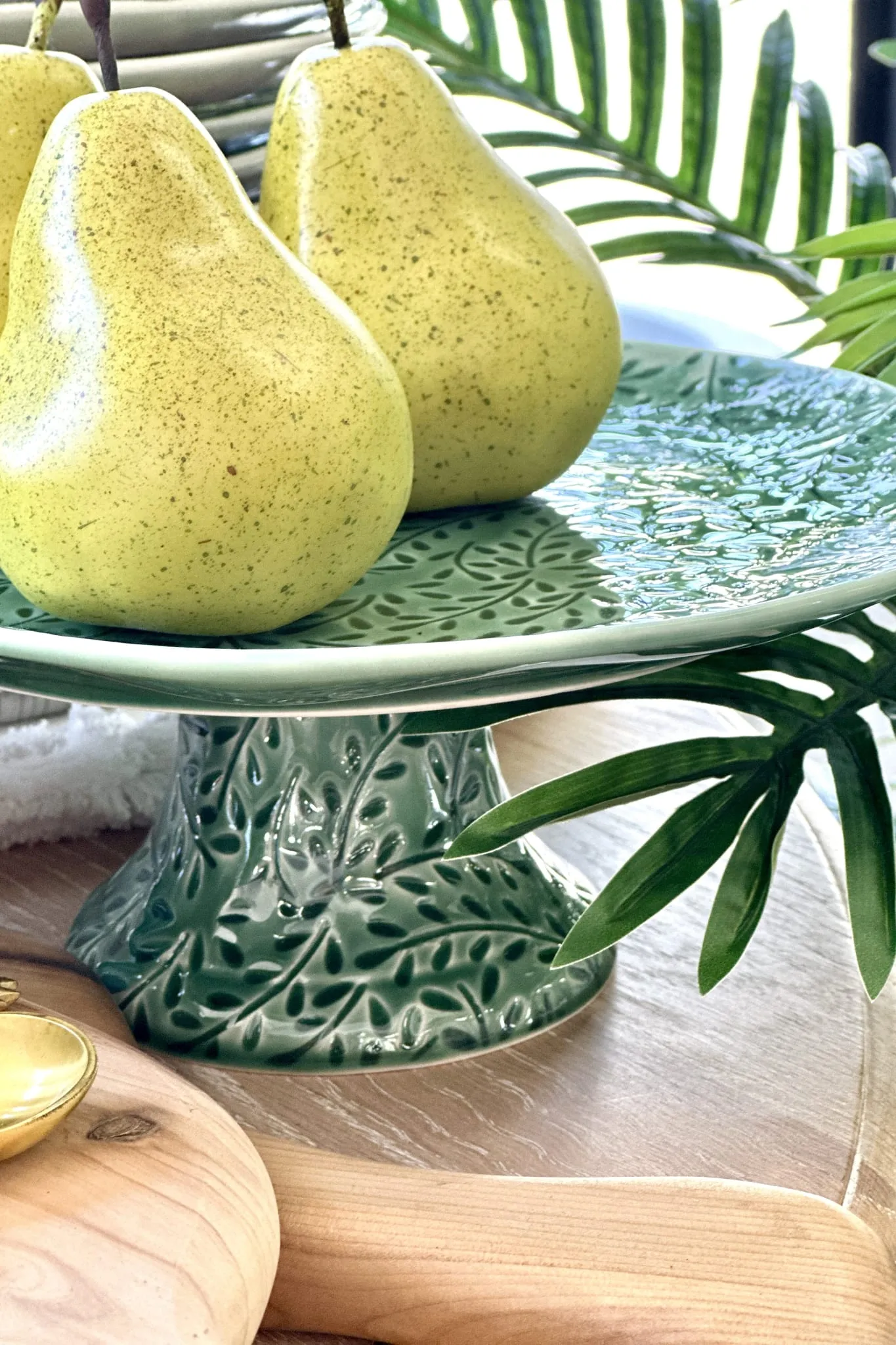 Marseille Green Ceramic Footed Platter