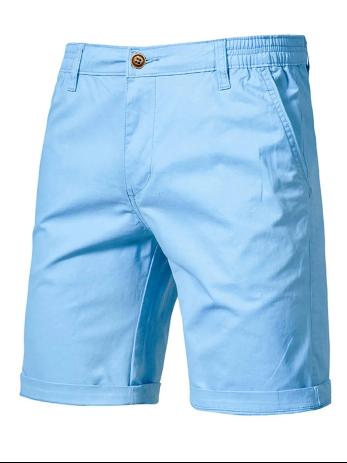 Men's Elastic Waist Shorts with Pockets – Comfortable & Stylish