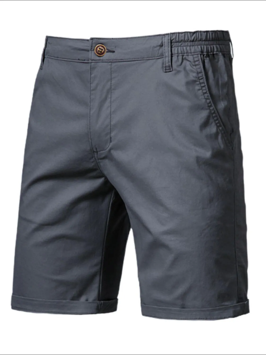 Men's Elastic Waist Shorts with Pockets – Comfortable & Stylish