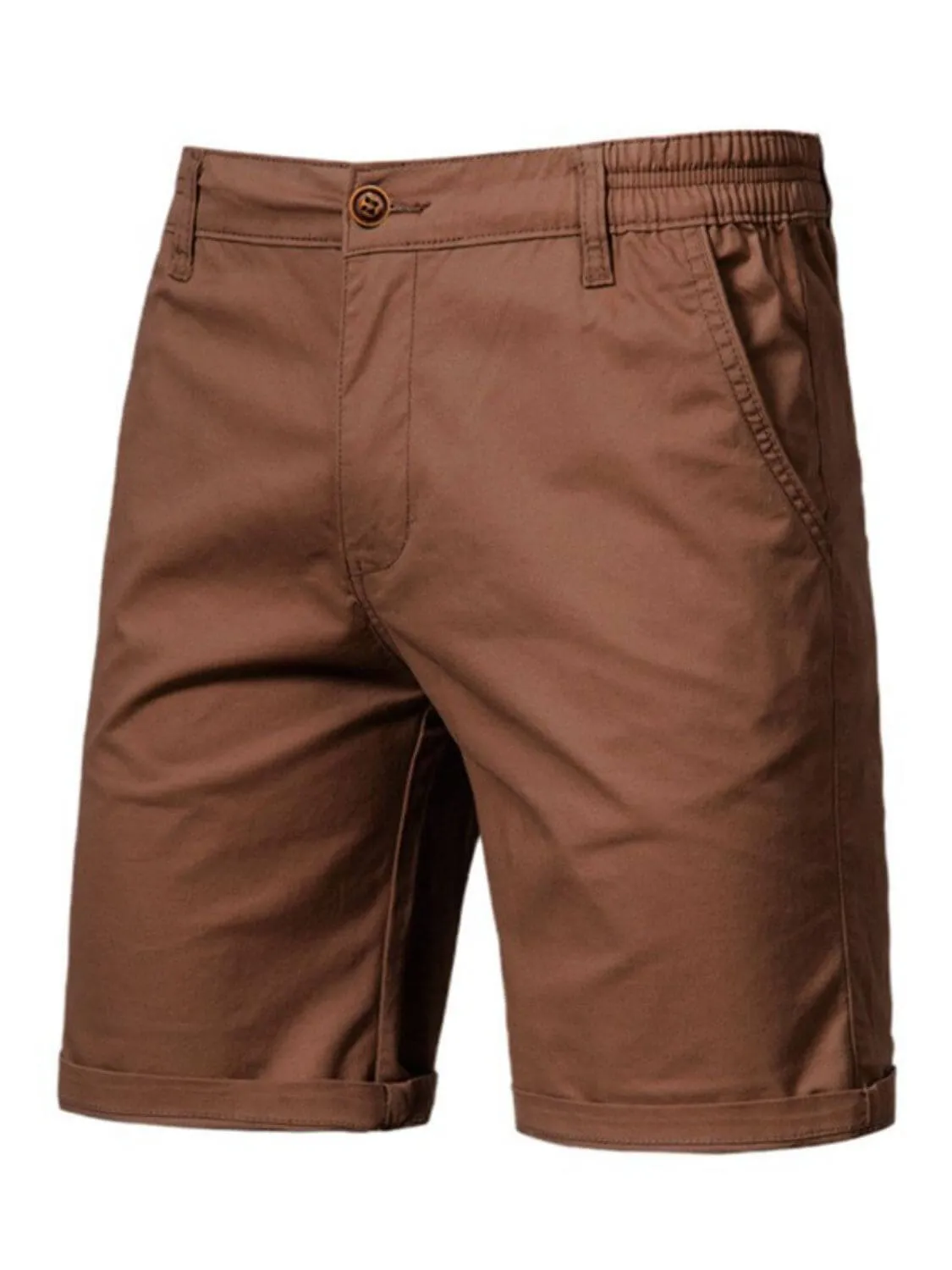 Men's Elastic Waist Shorts with Pockets – Comfortable & Stylish