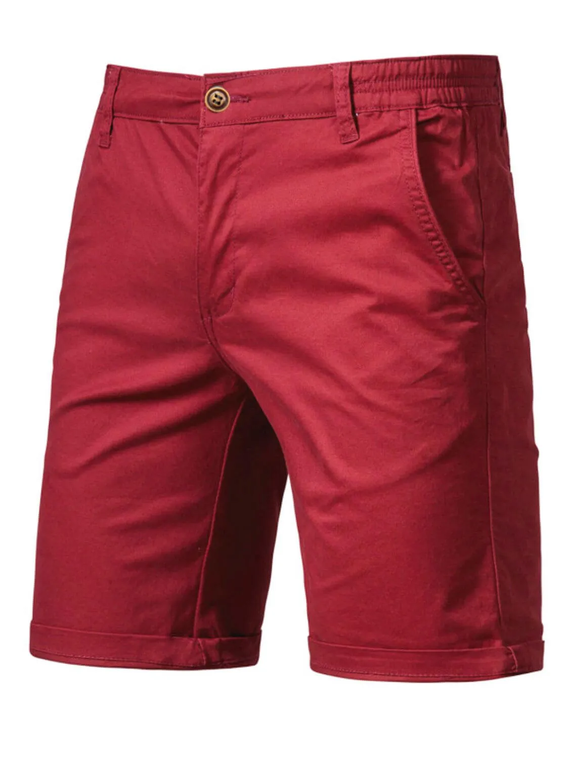 Men's Elastic Waist Shorts with Pockets – Comfortable & Stylish