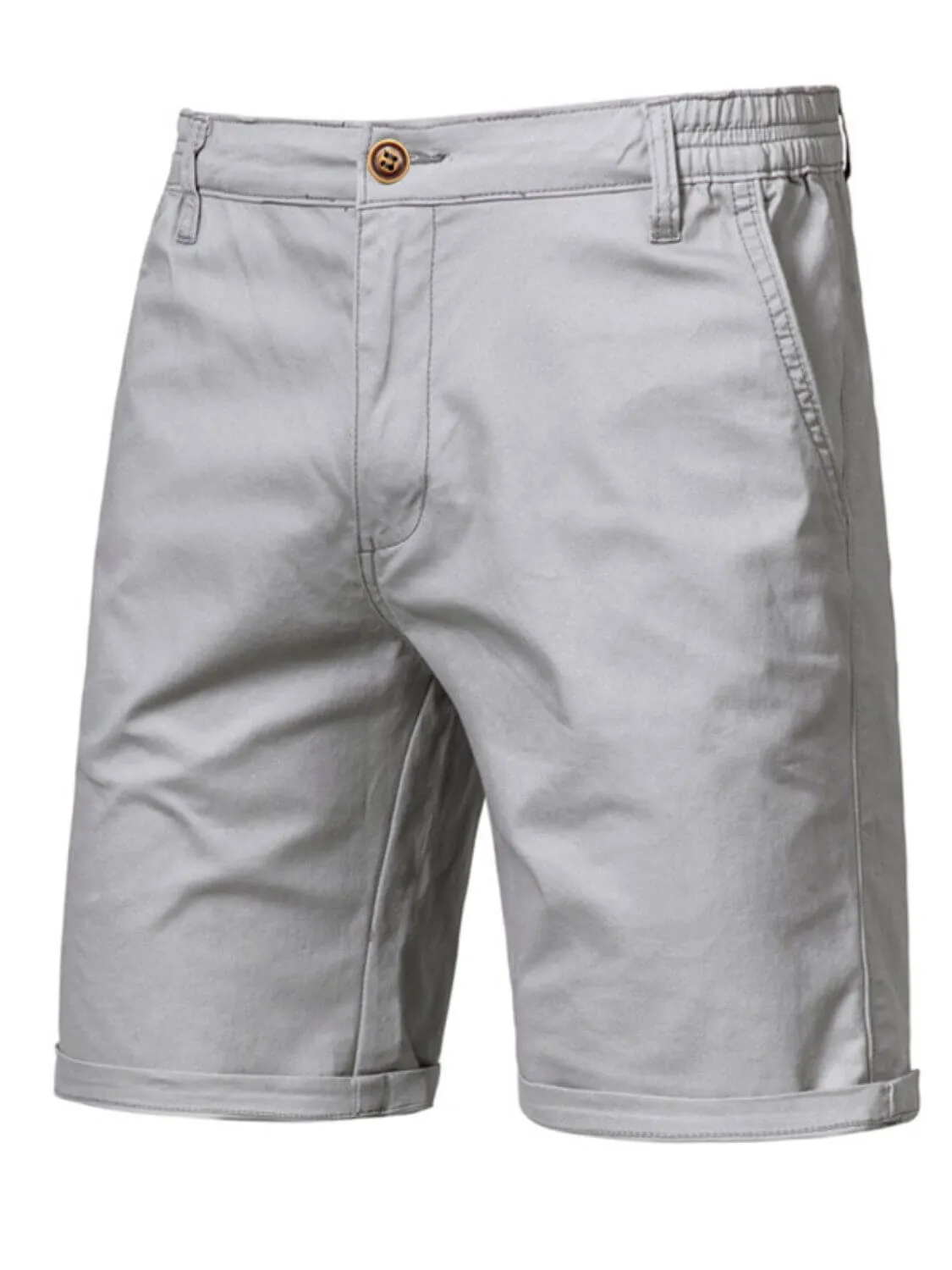Men's Elastic Waist Shorts with Pockets – Comfortable & Stylish