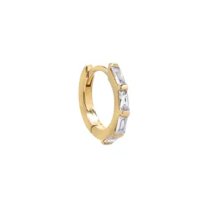 Mini Multi Baguette Huggie Earring 14K