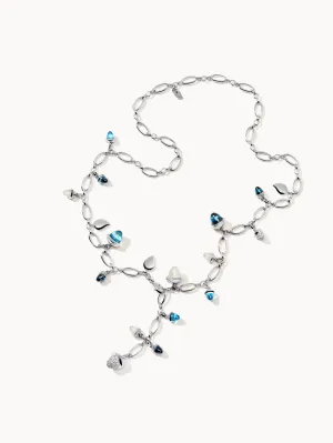 Necklace MIKADO 'Ocean' with Diamond Pavé - 56 cm Ocean