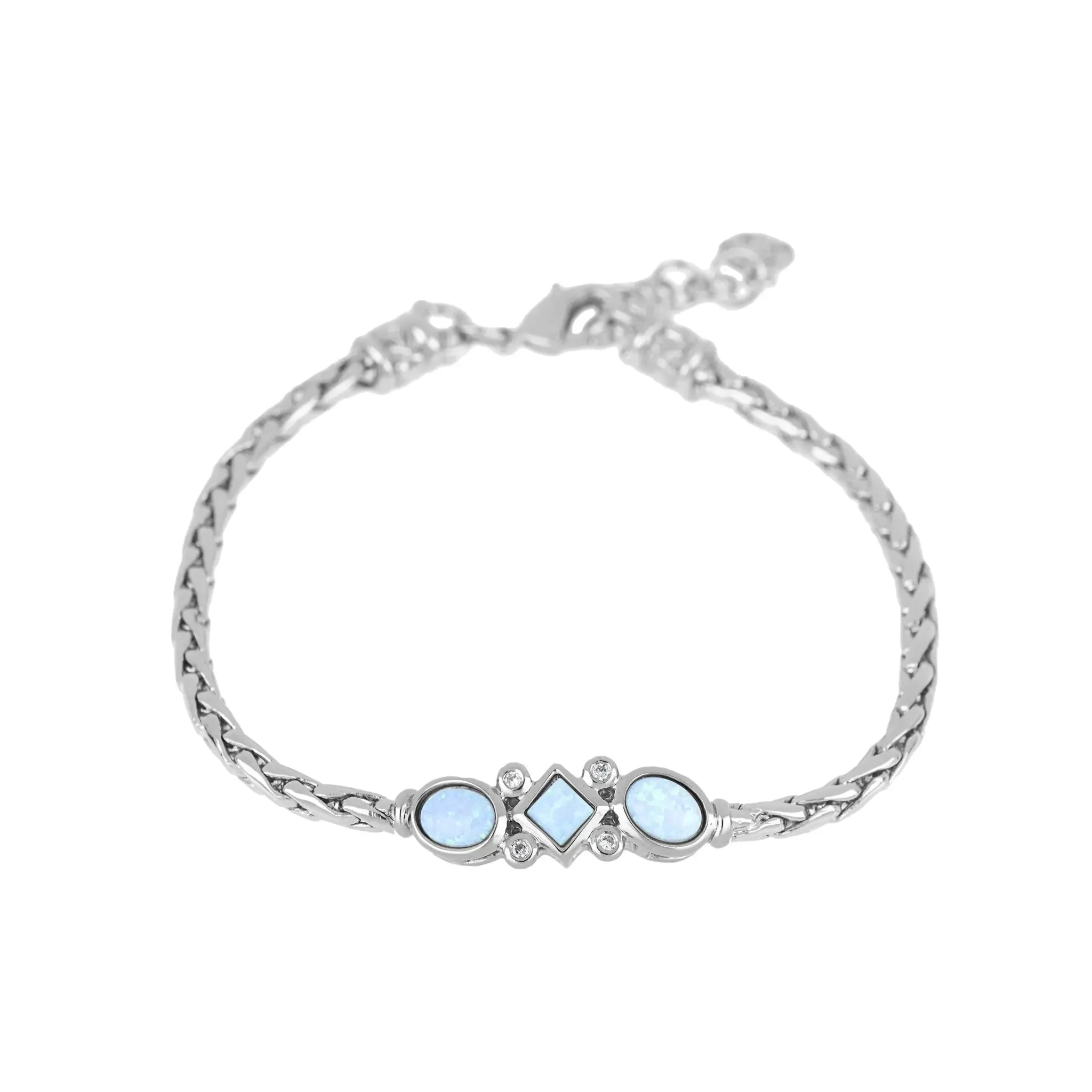 Opalas do Mar Collection - 3 Blue Opals Single Strand Bracelet