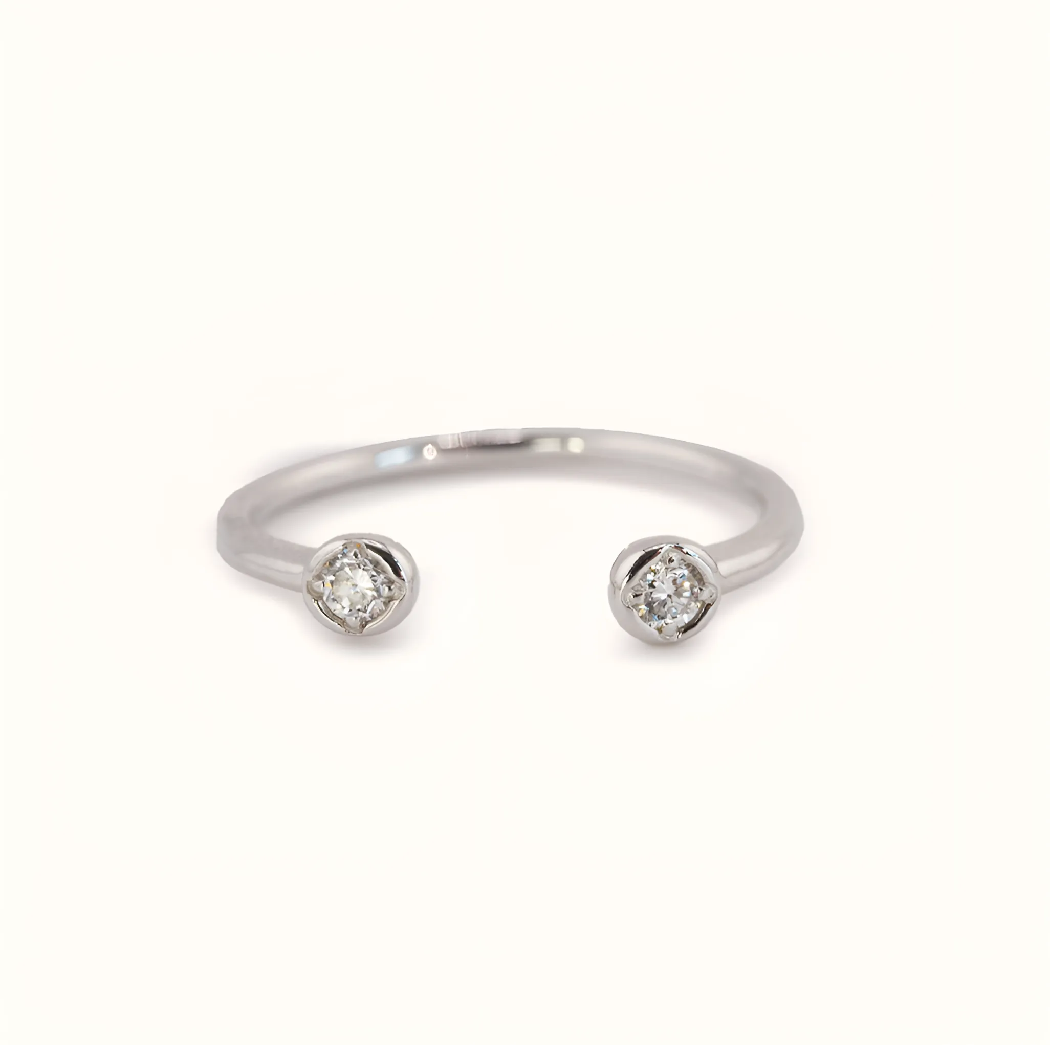 Open Cuff Ring | White Gold