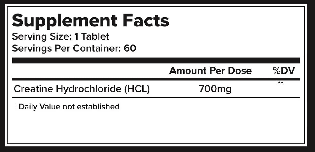 PACK NUTRITION CREATINE HCL 60CAPS (NEW & IMPROVED)