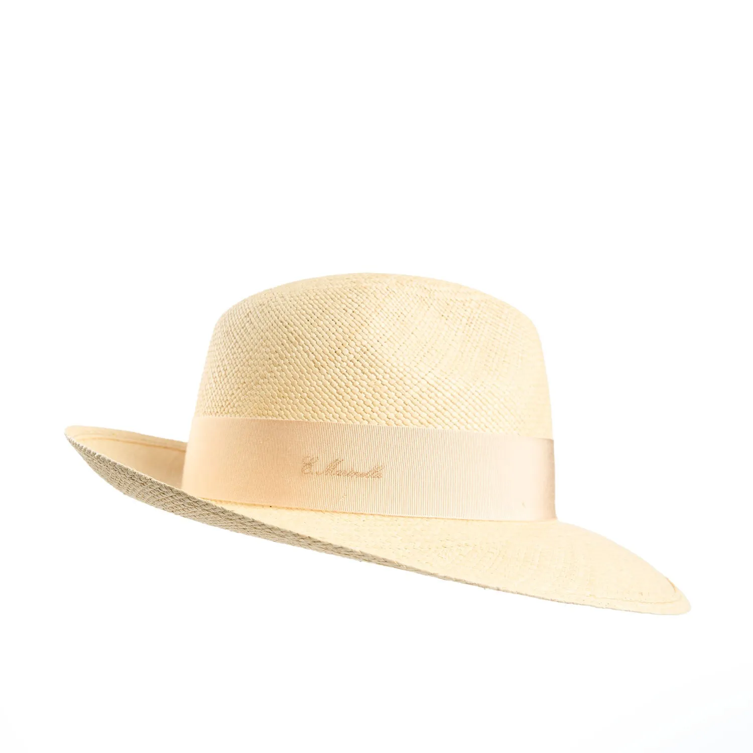 PANAMA AMEDEO MODEL WITH ORANGE SILK DETAILS - 55 cm