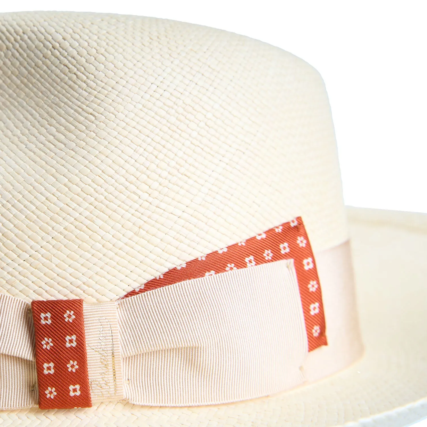 PANAMA AMEDEO MODEL WITH ORANGE SILK DETAILS - 55 cm