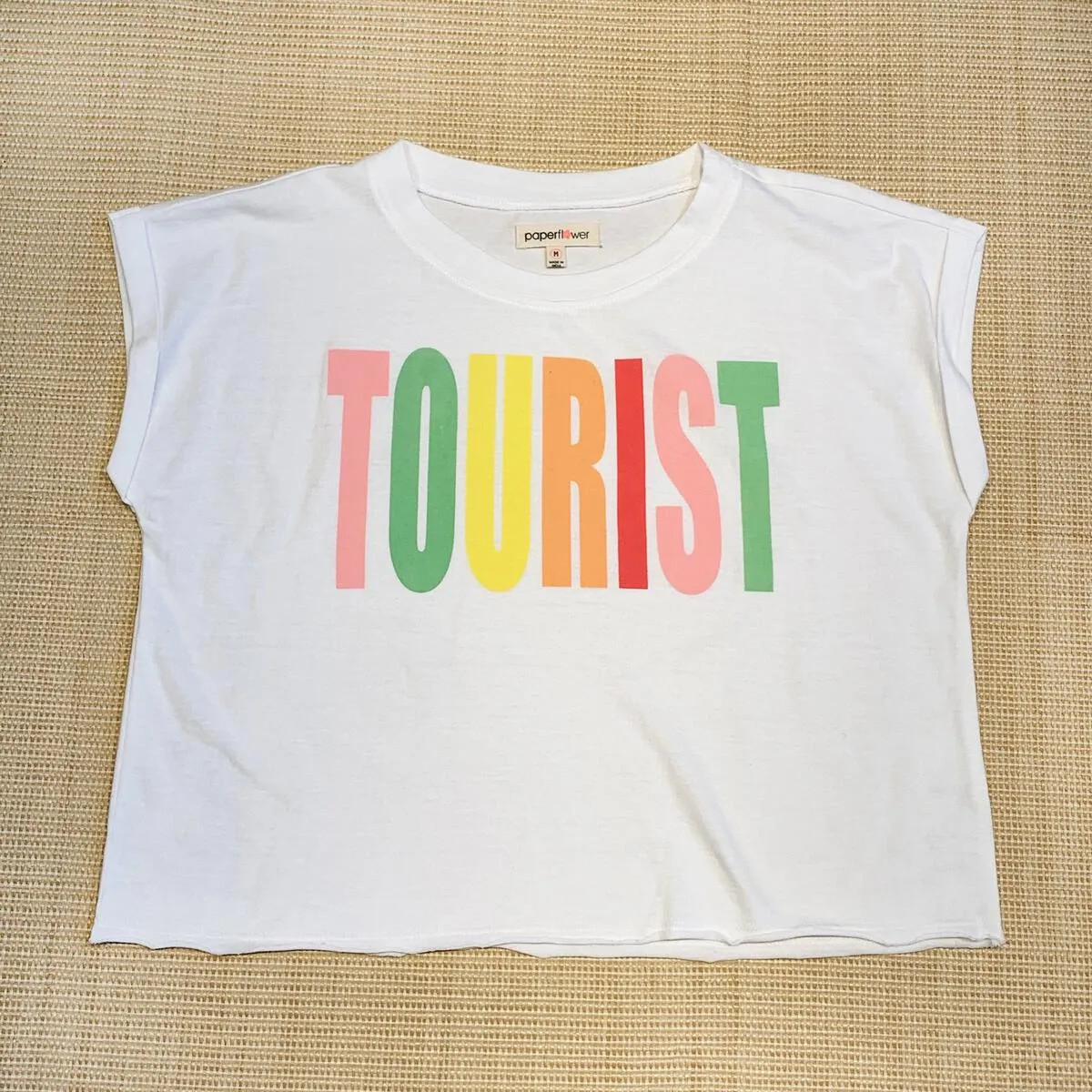Paper Flower Rainbow Tourist Crop Tee