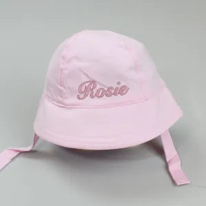 Personalised Baby Girl Sun Hat - Pink
