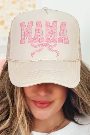 Pink Lace Mama Otto Khaki Foam Front Trucker Hat