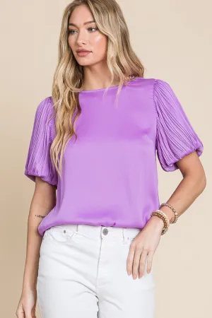 PLEAT PUFF BLOUSE