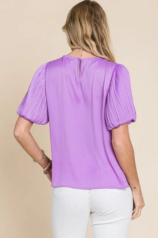 PLEAT PUFF BLOUSE