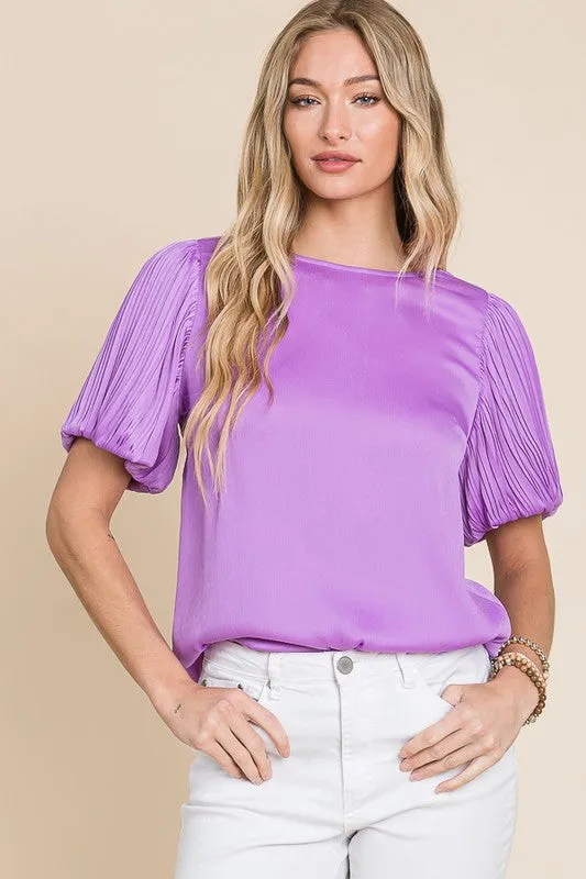 PLEAT PUFF BLOUSE