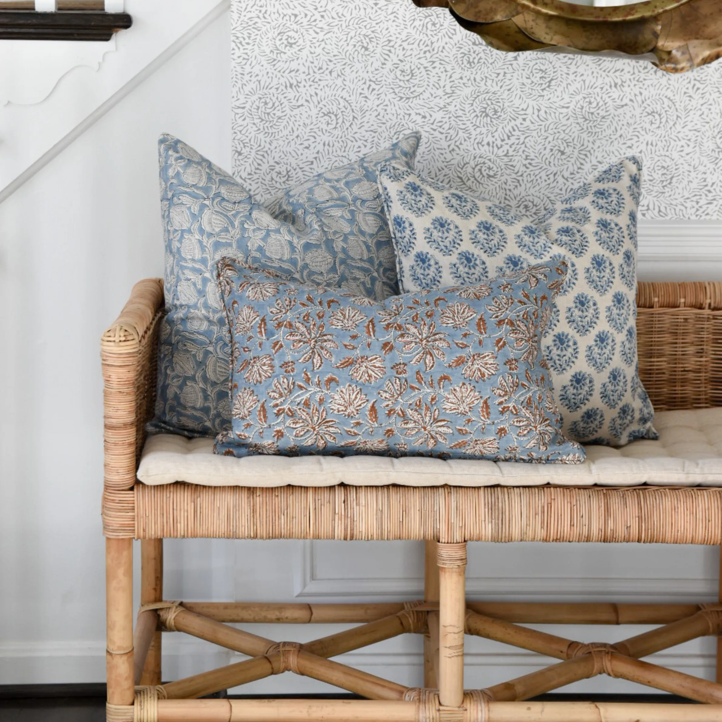 Pondicherry Riviera Block Print Pillow