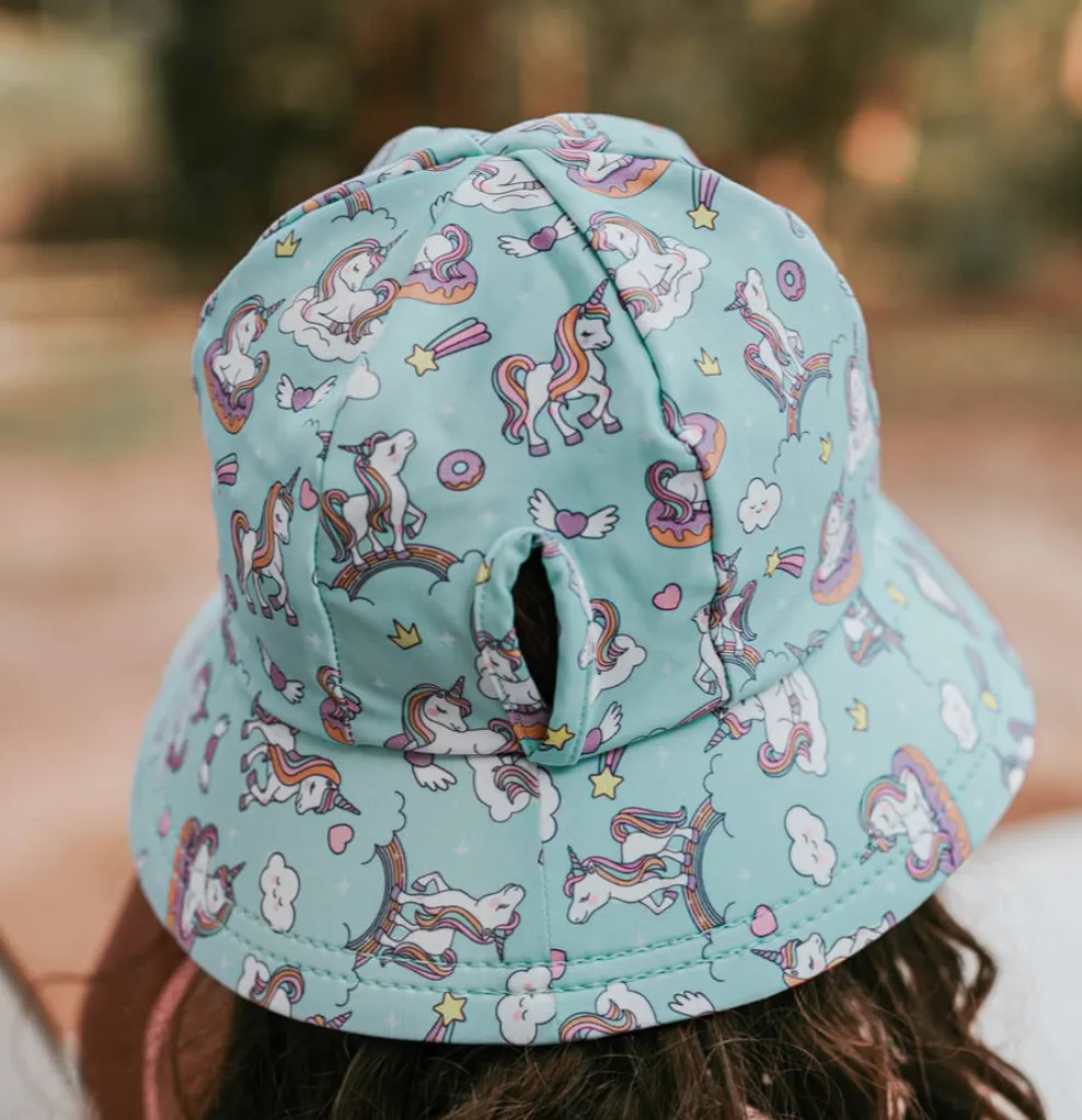 Ponytail Swim Bucket Beach Hat - 2 Designs