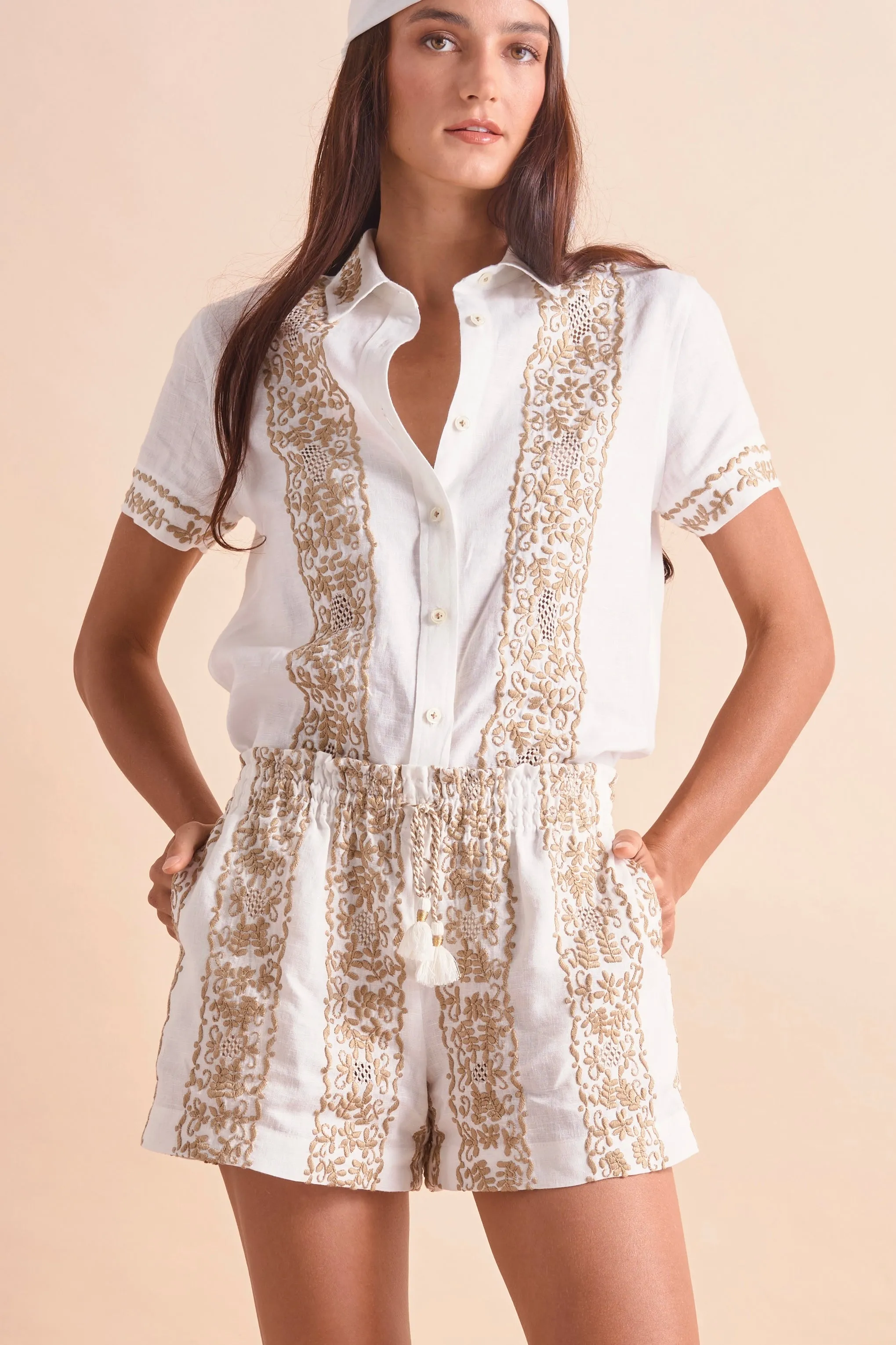 Pre-Order Maxine Shirt, Wht Khaki