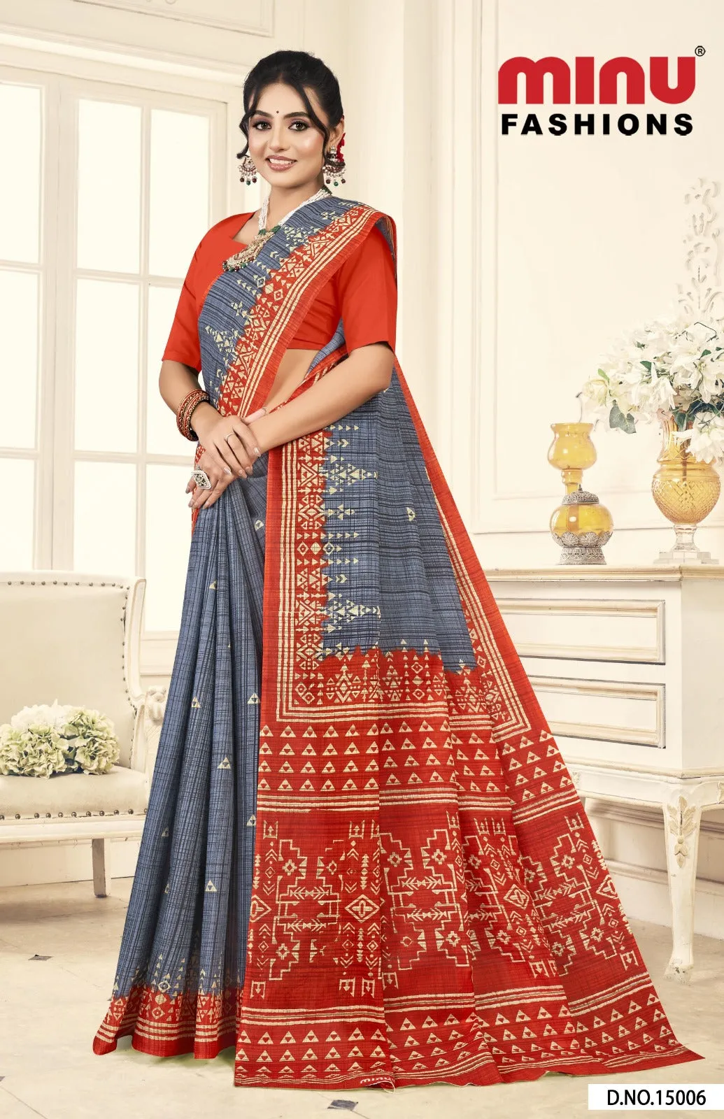 Premium Malai Cotton Prativa Batik Saree