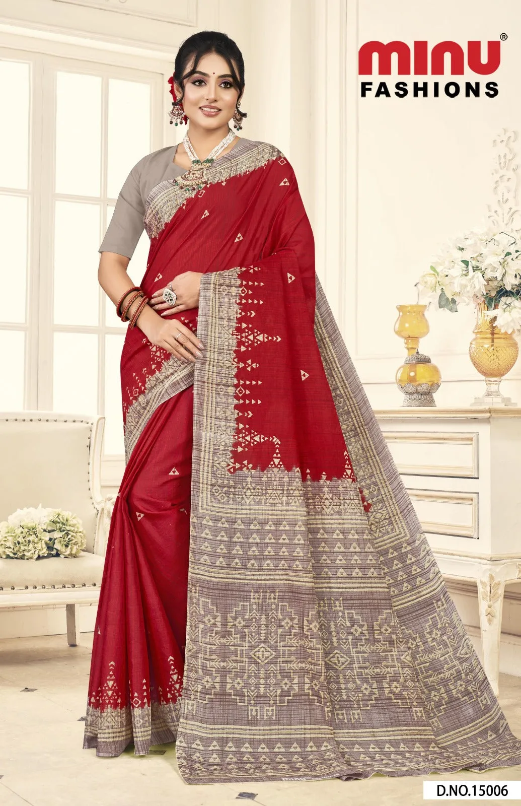 Premium Malai Cotton Prativa Batik Saree