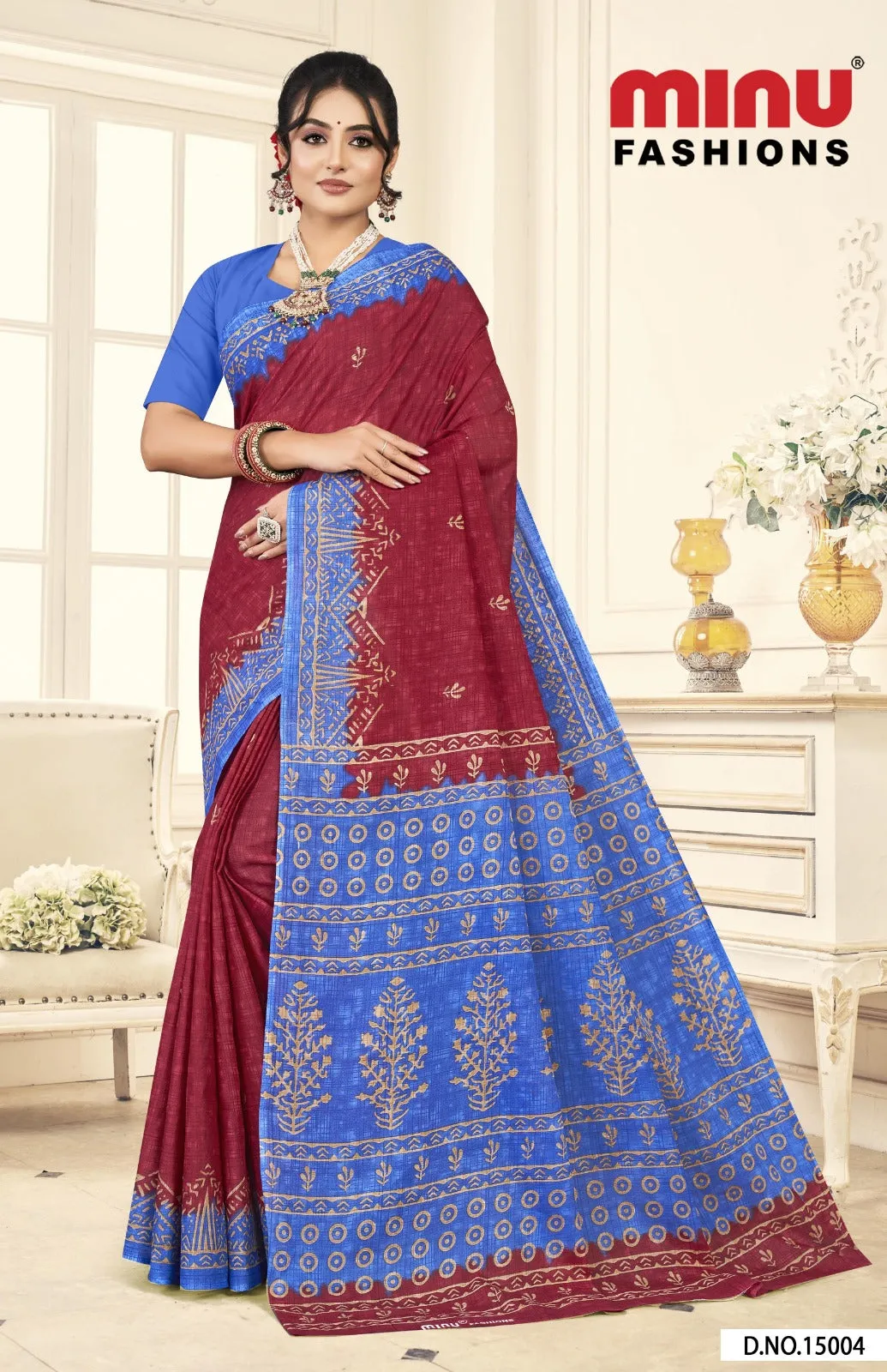 Premium Malai Cotton Prativa Batik Saree