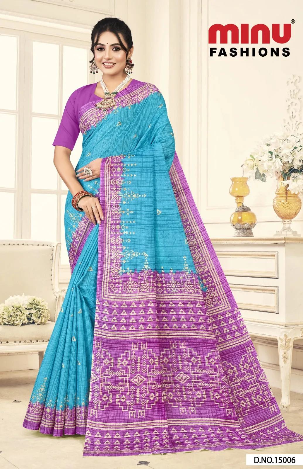 Premium Malai Cotton Prativa Batik Saree